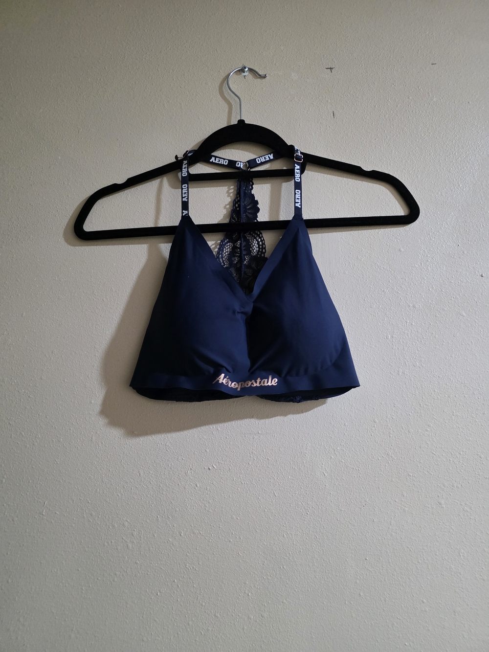 Aeropostale Navy Lace-Back Bralette